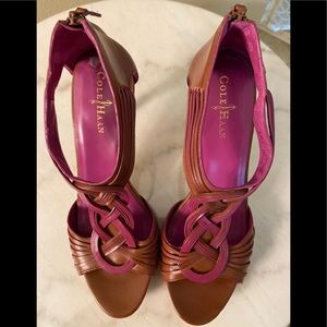 NWOTCole Haan Brown Leather Braided Nike Air Heels